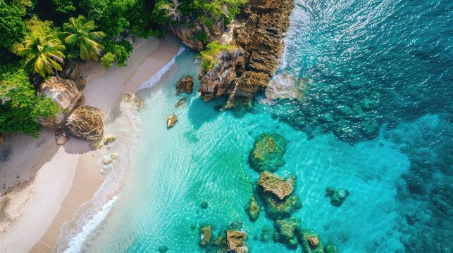 Sun-kissed beach with turquoise waters