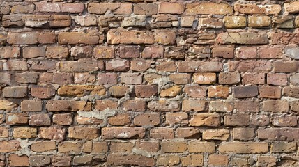 Obraz premium Aged brick wall with varied bricks and space for text