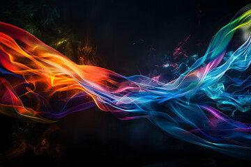 Obraz premium Modern abstract motion banner on dark background