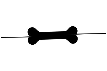 Dog bone silhouette vector art illustration and isolated outline drawing