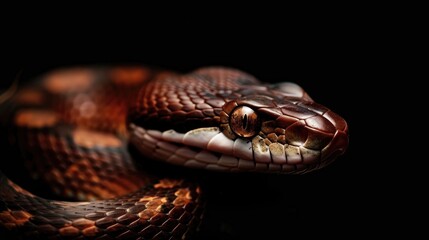 Fototapeta premium Single snake on dark background