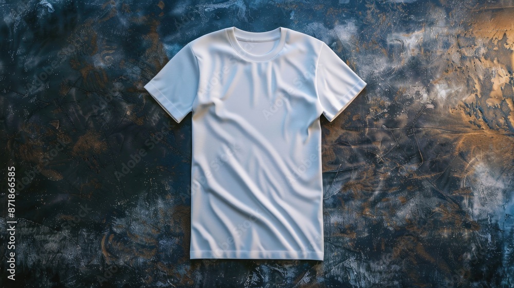 Wall mural T shirt mockup from top view with blank space for logos suitable for both male and female apparel