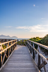 Fototapeta premium wooden bridge over the beach