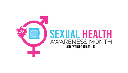 Sexual Health Awareness Month is observed every year on September. banner design template Vector illustration background design.