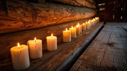 Toned photo of candles on old barn board