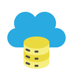 Cloud Data Vector Flat Icon Design