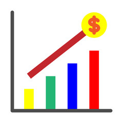 Profit Growth Vector Flat Icon Design