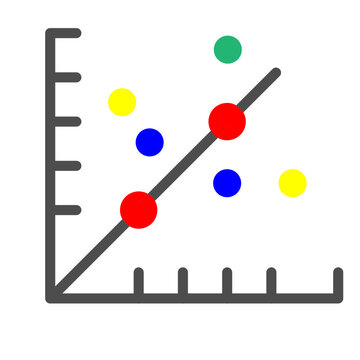 Scatter Graph Vector Flat Icon Design