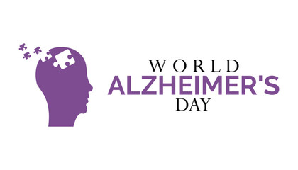 World alzheimer's day is observed every year on September. banner design template Vector illustration background design.