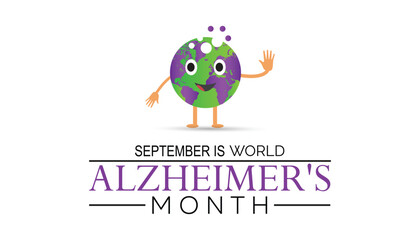 World Alzheimer's Month is observed every year on September. banner design template Vector illustration background design.