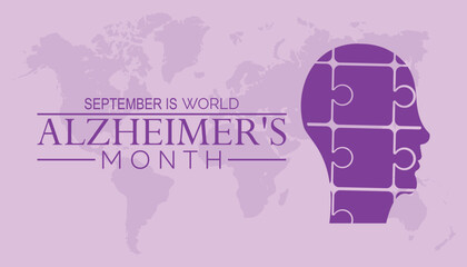 World Alzheimer's Month is observed every year on September. banner design template Vector illustration background design.