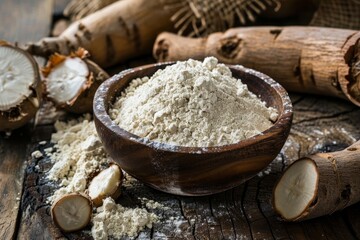 Fototapeta premium Brazilian vegan food made with cassava alternative to traditional flour