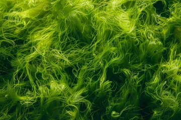 Closeup of green seaweed for natural background or wallpaper