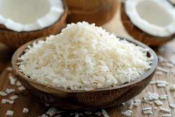Coconut chips and pulp for sweetening desserts dried and sugar coated