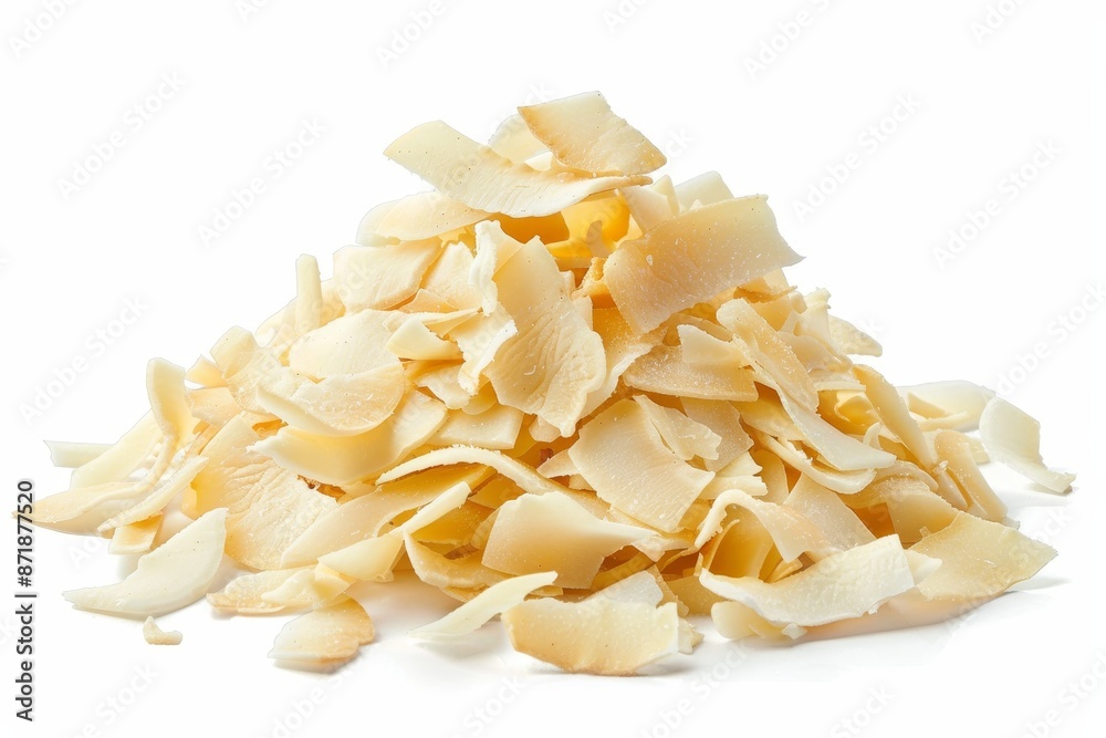 Sticker Coconut chips isolated on white