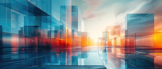 modern abstract glass architectural forms