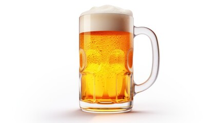 mug of beer  on white 
