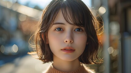 Fototapeta premium 清楚できれいな女性のお顔