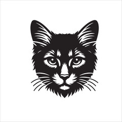 cat head silhouette vector eps