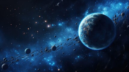 A blue planet in space