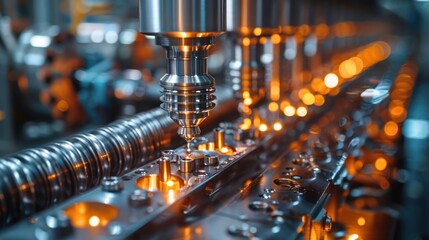 Industrial Manufacturing Process Close-Up