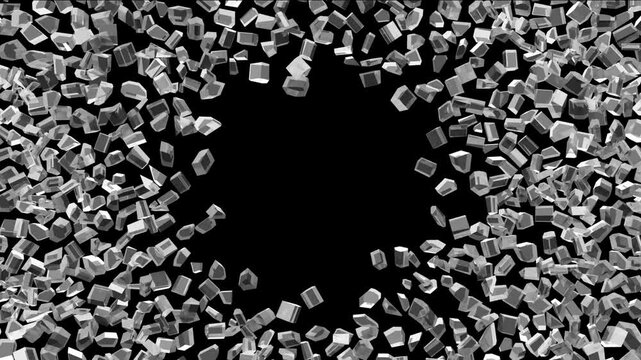 Reverse Transition Glass Wall on Alpha Channel Background