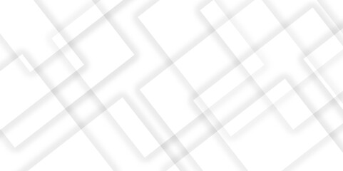 Abstract white background design with layers of textured white transparent material in triangle and squares shapes. White color technology concept geometric line vector white light grey background.