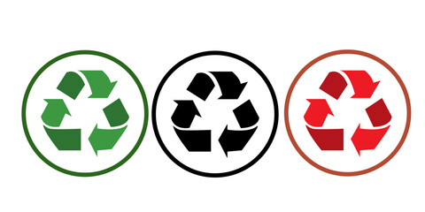 set of recycling icons. recycle logo symbol. vector illustration