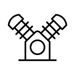 Air compressor pump linear logo mark in black and white