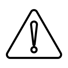 Attention Warning sign linear logo mark in black and white