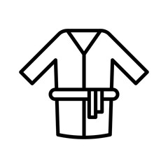 bathrobe linear logo mark in black and white