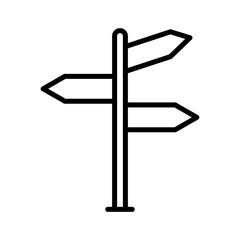 crossroads sign linear logo mark in black and white