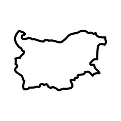 Bulgaria map linear logo mark in black and white