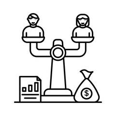 Debt holders linear logo mark in black and white