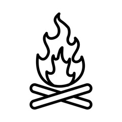 Campfire linear logo mark in black and white