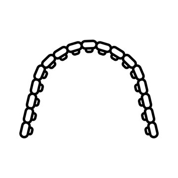 recommend clip art: lingual braces linear logo mark in black and white
