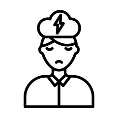 Obraz premium Nervous breakdown linear logo mark in black and white