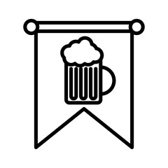 oktoberfest linear logo mark in black and white