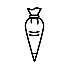 Pastry bag linear logo mark in black and white