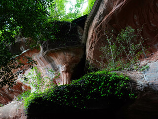Phu Thok or Wat Chetiyakhiri ,Beautiful mountain landscape and wooden bridges on high rocky cliffs, Bueng Kan Province, Thailand.