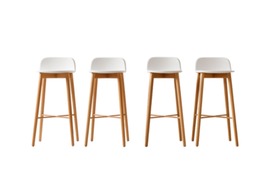 Upholstered barstool isolated on transparent background