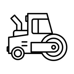 Obraz premium Road roller linear logo mark in black and white