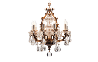 Modern chandelier isolated on transparent background