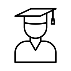 Student linear logo mark in black and white