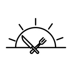 Sunrise Breakfast linear logo mark in black and white
