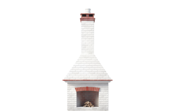 Brick chimney isolated on transparent background