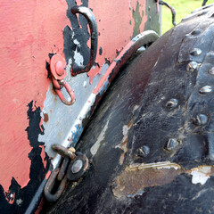 old rusty door, old metal door   of a vintage car as scrap as background