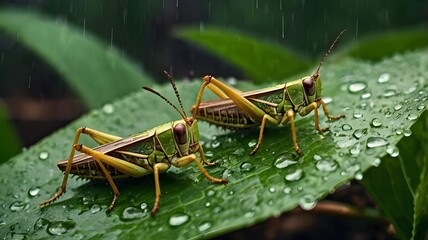 grasshopper on a leaf