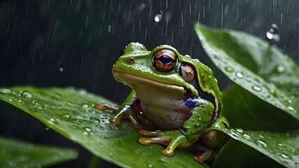 Obraz premium frog on the leaf