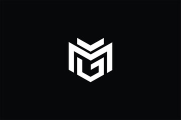 letter MG GM crown icon abstract vector, letter MG GM crown shield creative minimal monochrome monogram symbol logo for construction or property tech logo